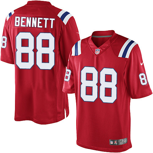 Men's Limited Martellus Bennett Nike Jersey Red Alternate - #88 NFL New England Patriots